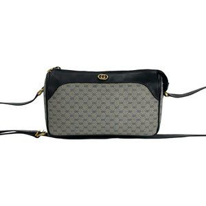 GUCCI Old Gucci Micro GG Logo Hardware Leather Shoulder Bag Pochette Sacoche ...